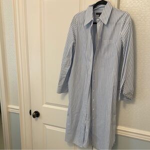 Blue Striped women’s shirt dress